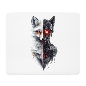 Lustiger Roboter Fuchs Cyborg Tier Fox Süßer Fuchs - Mousepad (Querformat) - Weiß - Vorne