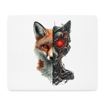 Drôle Robot Renard Cyborg Animal Renard Mignon Renard - Tapis de souris (format paysage) - blanc - Devant