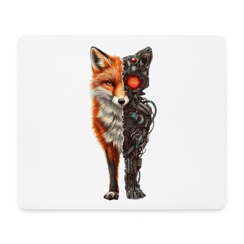Lustiger Roboter Fuchs Cyborg Tier Fox Süßer Fuchs - Mousepad (Querformat) - Weiß - Vorne