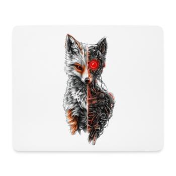 Drôle Robot Renard Cyborg Animal Renard Mignon Renard - Tapis de souris (format paysage) - blanc - Devant