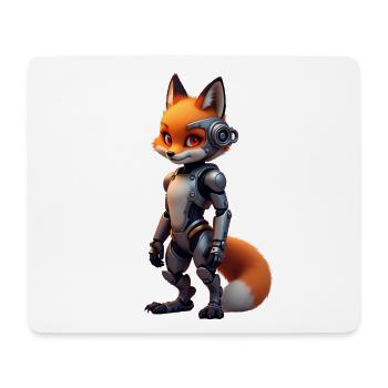 Drôle Robot Renard Cyborg Animal Renard Mignon Renard - Tapis de souris (format paysage) - blanc - Devant