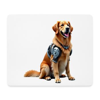 Funny Robot Dog Cyborg Animal AI Dog Robot - Mouse Pad (horizontal) - white - Front