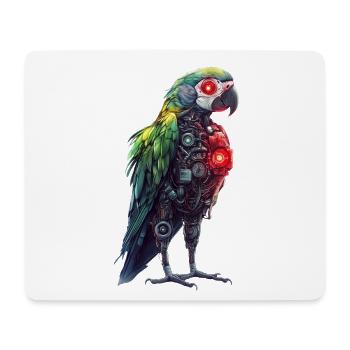 Funny Robot Art Parrot Cyborg Bird Parrot - Mouse Pad (horizontal) - white - Front