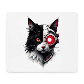 Funny Robot Cat Tech Cats Cyborg Animal Cat - Mouse Pad (horizontal) - white - Front
