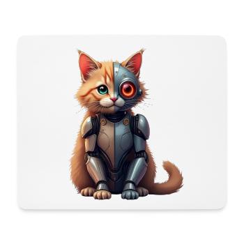 Funny Robot Cat Tech Cats Cyborg Animal Cat - Mouse Pad (horizontal) - white - Front