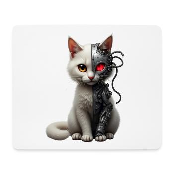 Funny Robot Cat Tech Cats Cyborg Animal Cat - Mouse Pad (horizontal) - white - Front