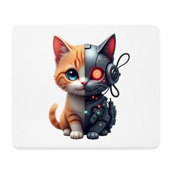 Funny Robot Cat Tech Cats Cyborg Animal Cat - Mouse Pad (horizontal) - white - Front