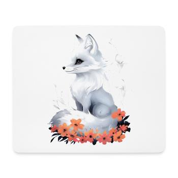 Fox Lover Woodland Flowers Art Foxes Cute Fox - Mouse Pad (horizontal) - white - Front