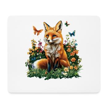 Fox Lover Woodland Flowers Art Foxes Cute Fox - Mouse Pad (horizontal) - white - Front