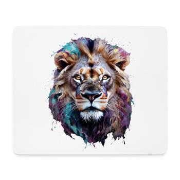 Lion Lover Faune Safari Art Lion Coloré - Tapis de souris (format paysage) - blanc - Devant