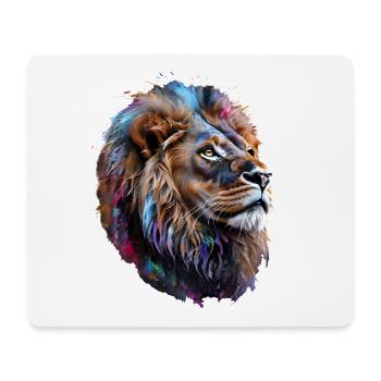 Lion Lover Faune Safari Art Lion Coloré - Tapis de souris (format paysage) - blanc - Devant