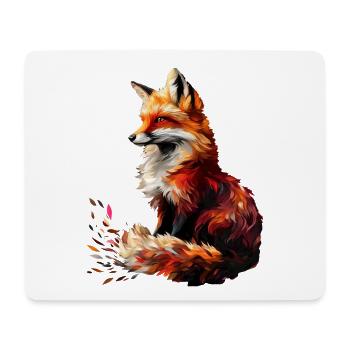 Lustiges Fuchs Fox Kunst Tier Natur Wildtier Tiere - Mousepad (Querformat) - Weiß - Vorne