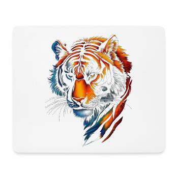 Lustiges Tiger Kunst Tier Natur Wildtier Tiere Zoo - Mousepad (Querformat) - Weiß - Vorne