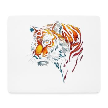 Lustiges Tiger Kunst Tier Natur Wildtier Tiere Zoo - Mousepad (Querformat) - Weiß - Vorne