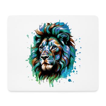 Lion Lover Faune Safari Art Lion Coloré - Tapis de souris (format paysage) - blanc - Devant