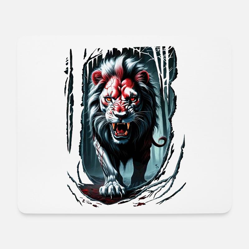 Löwen Liebhaber Wildtier Safari Kunst Löwe Bunt - Mousepad (Querformat) - Weiß