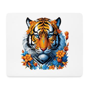 Lustiges Tiger Kunst Tier Natur Wildtier Tiere Zoo - Mousepad (Querformat) - Weiß - Vorne