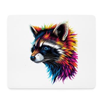 Raccoon Motif Animal Lover Art Artwork - Mouse Pad (horizontal) - white - Front