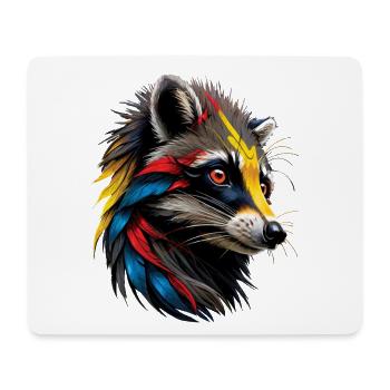 Raccoon Motif Animal Lover Art Artwork - Mouse Pad (horizontal) - white - Front