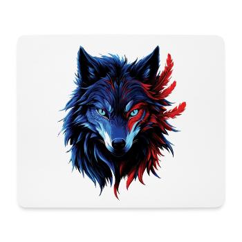 Wolf Liebhaber Wildtier Kunst Wolf Bunt Tier - Mousepad (Querformat) - Weiß - Vorne