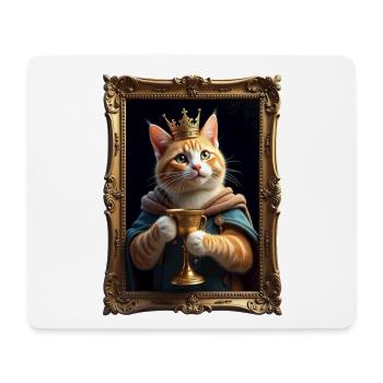 Medieval Cat in Picture Frame Art Crown - Mouse Pad (horizontal) - white - Front