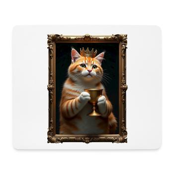 Medieval Cat in Picture Frame Art Crown - Mouse Pad (horizontal) - white - Front
