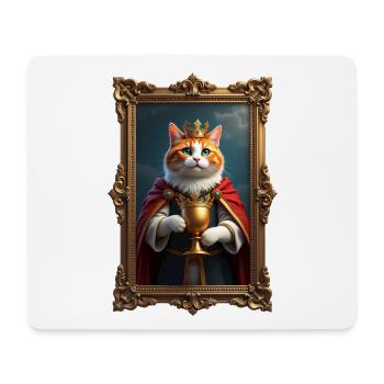 Medieval Cat in Picture Frame Art Crown - Mouse Pad (horizontal) - white - Front