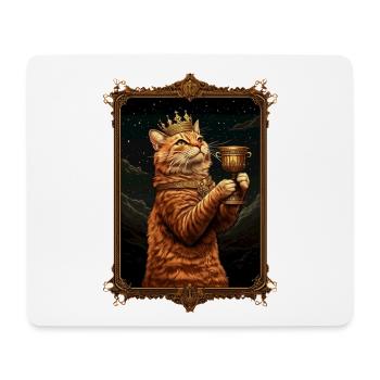 Medieval Cat in Picture Frame Art Crown - Mouse Pad (horizontal) - white - Front