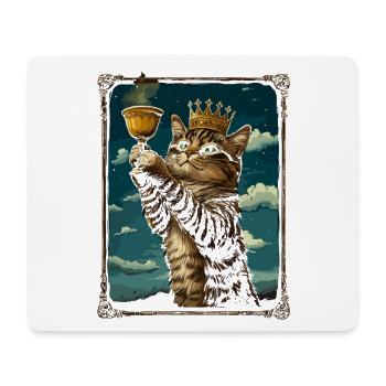 Medieval Cat in Picture Frame Art Crown - Mouse Pad (horizontal) - white - Front