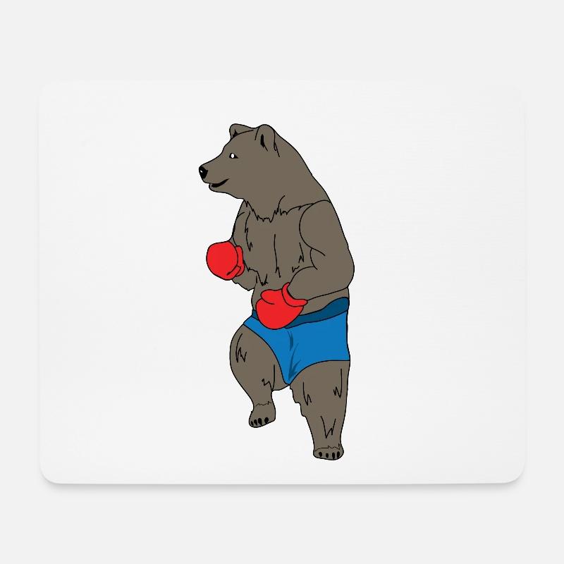 Boxen Bär - Mousepad (Querformat) - Weiß