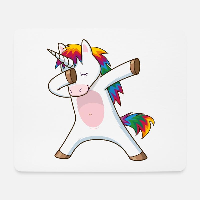 dabbing einhorn - Mousepad (Querformat) - Weiß