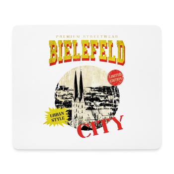 Bielefeld Allemagne City Skyline Vintage Rétro - Tapis de souris (format paysage) - blanc - Devant