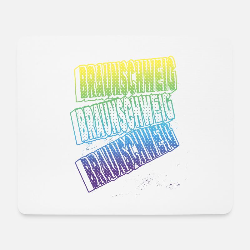 Braunschweig Deutschland Stadt Schrift Skyline - Mousepad (Querformat) - Weiß