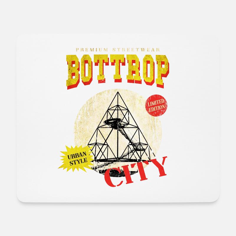Bottrop Deutschland Stadt Skyline Vintage Retro - Mousepad (Querformat) - Weiß