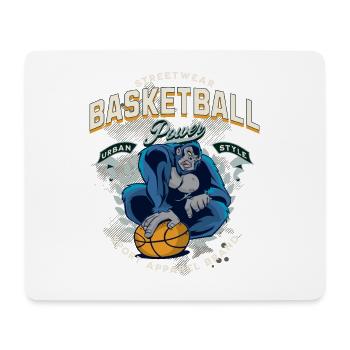 Basketball Gorille Basketteur Vintage Rétro - Tapis de souris (format paysage) - blanc - Devant