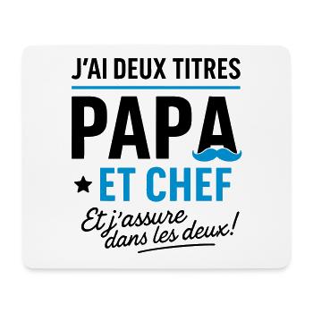 Papa et Chef Fête des Pères - Tapis de souris (format paysage) - blanc - Devant
