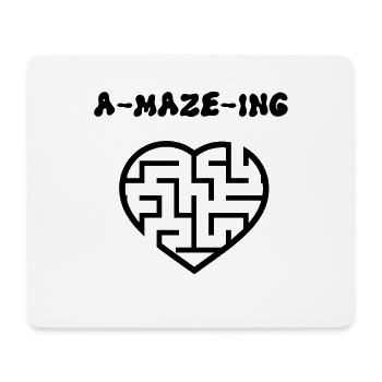Amazing Maze Liebe Herz - Mousepad (Querformat) - Weiß - Vorne