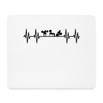 Powerlifting Heartbeat EKG Fitness - Tapis de souris (format paysage) - blanc - Devant