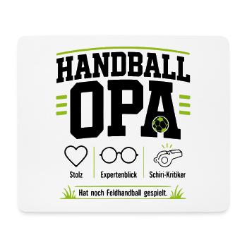Handball Opa – Hat noch Feldhandball gespielt - Mousepad (Querformat) - Weiß - Vorne