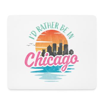 Je préfère être à Chicago - Tapis de souris (format paysage) - blanc - Devant