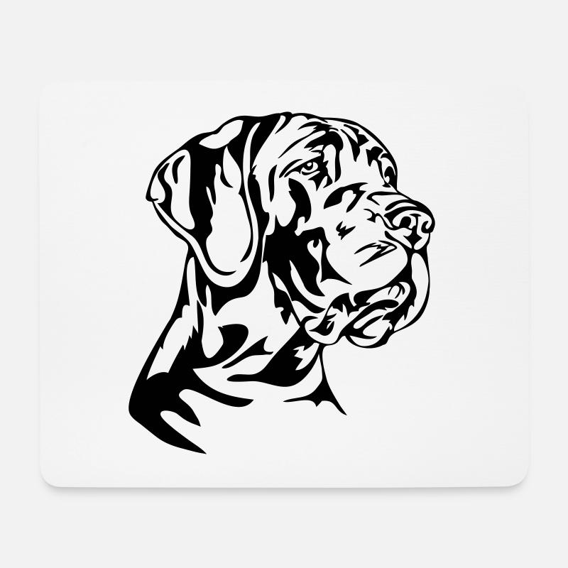 Deutsche Dogge Wilsigns Hundeportrait Hunde Hund - Mousepad (Querformat) - Weiß