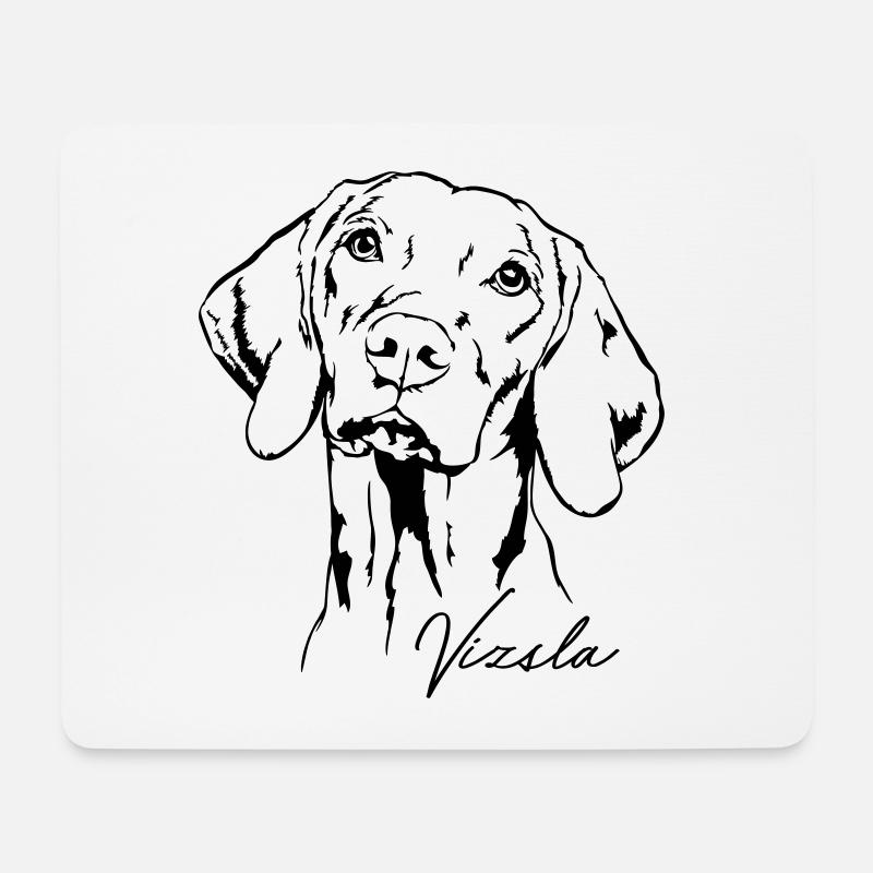 VIZSLA Portrait Wilsigns Jagdhund Jagdhunde - Mousepad (Querformat) - Weiß