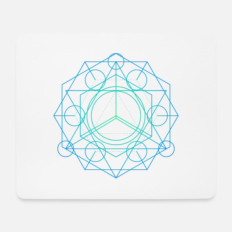 Mandala géométrique - Tapis de souris (format paysage) - blanc
