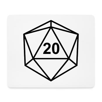 D20 mit 20 - Mousepad (Querformat) - Weiß - Vorne