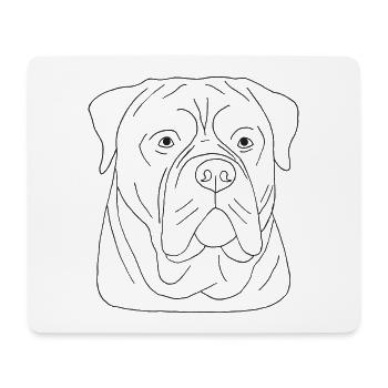 Bullmastiff Kopf - Mousepad (Querformat) - Weiß - Vorne