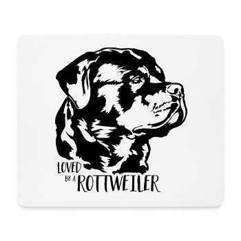 Loved by a Rottweiler Dogs Rottie Dog Wilsigns - Mouse Pad (horizontal) - white - Front