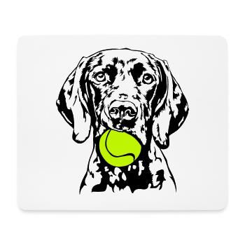 Balle allemande à poil court Balljunkie Dogs Wilsigns - Tapis de souris (format paysage) - blanc - Devant