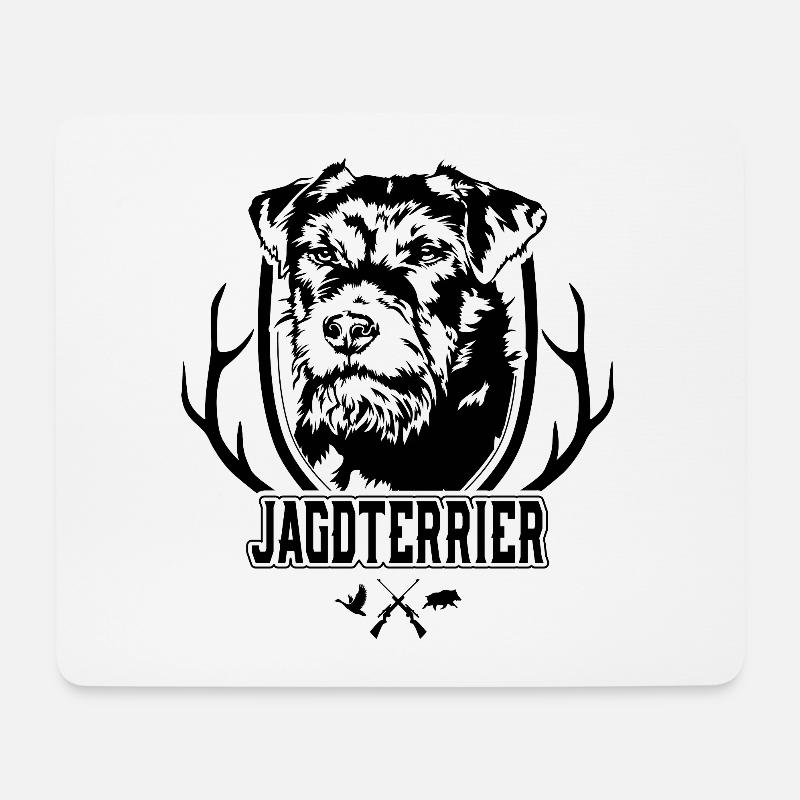 Jagdterrier rauhaar Jagdhund Hunde Hund Wilsigns - Mousepad (Querformat) - Weiß