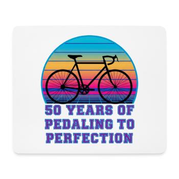50 Years Pedaling Retro Sunset Road Bike - Mouse Pad (horizontal) - white - Front
