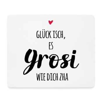 Schweizerdeutsch: Glück ist, ein Grosi wie dich - Mousepad (Querformat) - Weiß - Vorne